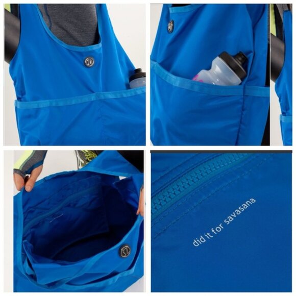 Lululemon Post Savasana Tote Nylon Packable Pockets Water Resistant Shoulder Bag - Picture 10 of 16